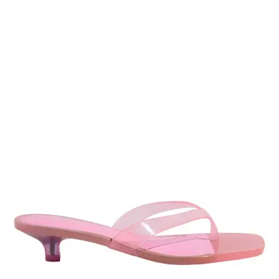 Mule Thong Borracha Rosa Salto Baixo