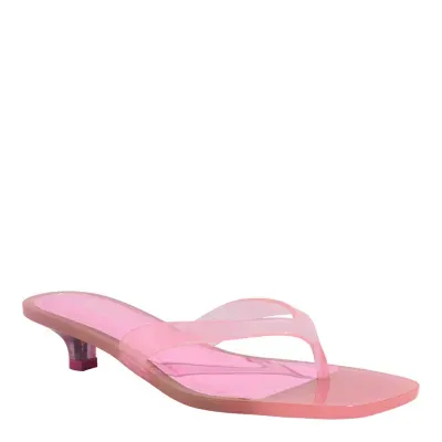 Mule Thong Borracha Rosa Salto Baixo