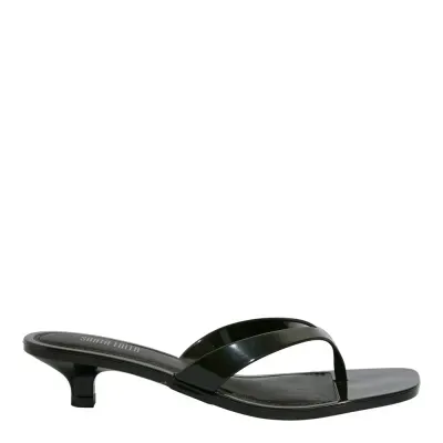 Mule Thong Borracha Preto Salto Baixo