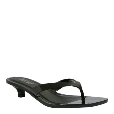 Mule Thong Borracha Preto Salto Baixo
