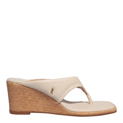 Mule Thong Puffer Napa Off White Anabela