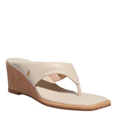 Mule Thong Puffer Napa Off White Anabela