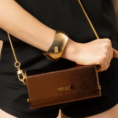 Bolsa Transversal Metalizado Bronze