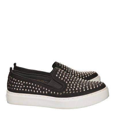 Tênis Slip On Infantil Preto Camurça Metal