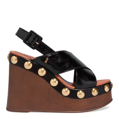 Espadrille Plataforma Napa Preto Tachas