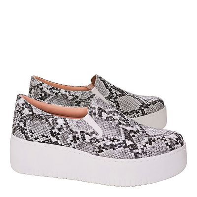 Tênis Slip On Sl Animal Print Cobra Cinza