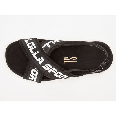 Flip Flop Acamurçado Lolla Sport Preto e Branco