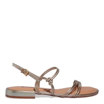 Rasteira Metalizada Dourada Acolchoada