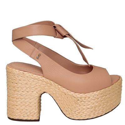 Peep Toe Plataforma Confort Bege