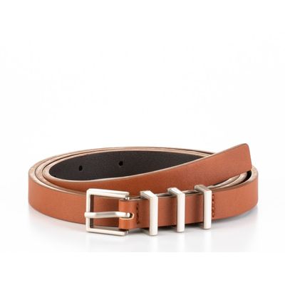 Cinto passante prateado camel