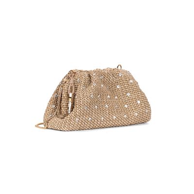 Bolsa Pouch Transversal Tramado Bege