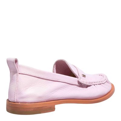 Mocassim Couro Confort Franzido Rosa Bebê