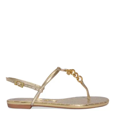 Rasteira Metalizada Matelassê Dourada