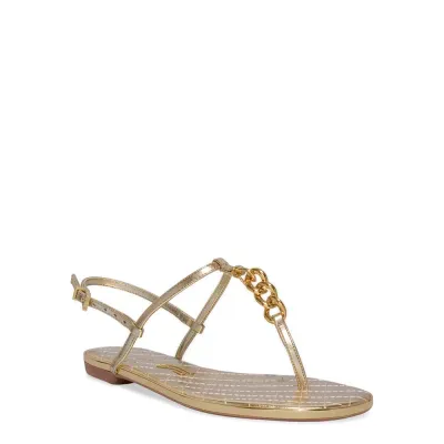 Rasteira Metalizada Matelassê Dourada