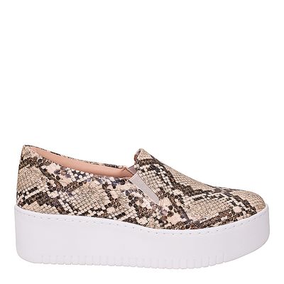 Tênis Slip On Animal Print Estampado Marrom
