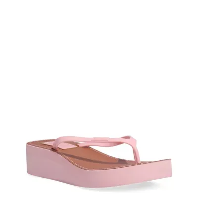 Chinelo Flatform Borracha Rosa
