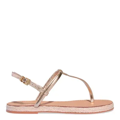 Rasteira Espadrille Dourada Metalizada