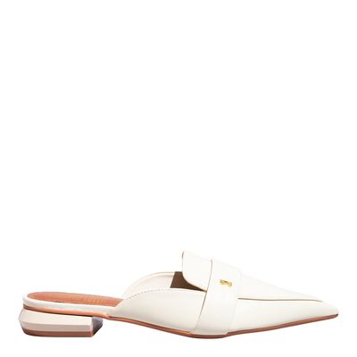 Mocassim Mule Napa Madri Bico Fino Off White