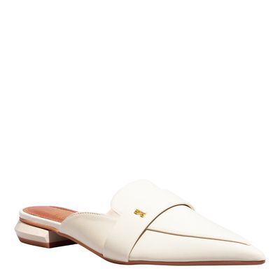 Mocassim Mule Napa Madri Bico Fino Off White