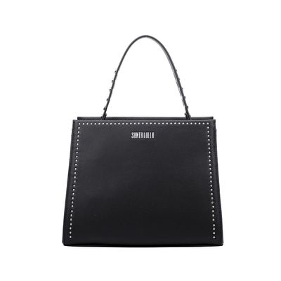 Bolsa Grande Quadrada Rebite Preto
