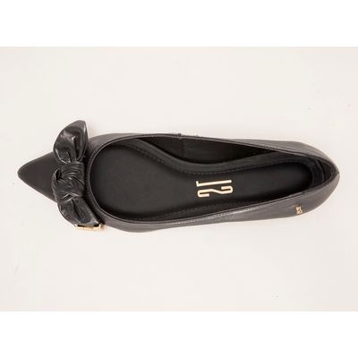 Sapatilha Couro Vestuário Preto