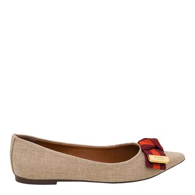 Sapatilha Sl Linho Nude Cinto M&V