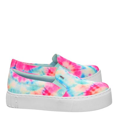 Tênis Slip On Lona Tie Dye Colorido