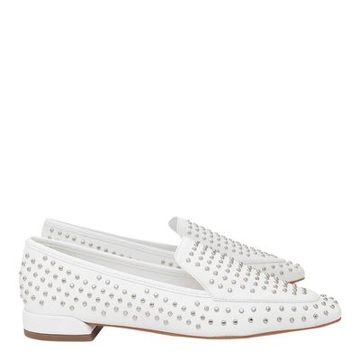 Mocassim Couro Pelica Soft Tachas Branco