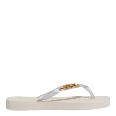 Chinelo Borracha Bico Quadrado Off White