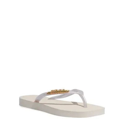 Chinelo Borracha Bico Quadrado Off White