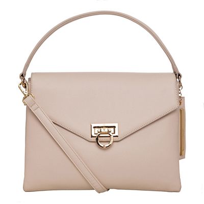 Bolsa Fecho Argola Dourado Off White