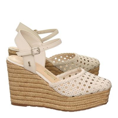 Espadrille Couro Trançado Off White