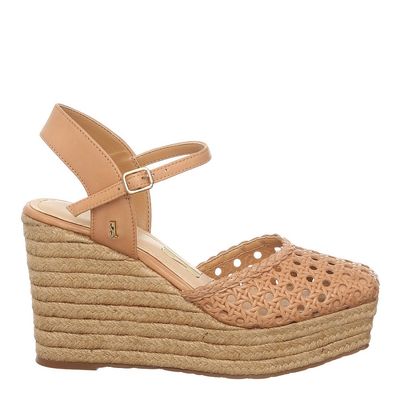 Espadrille Couro Trançado Bege