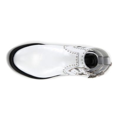 Bota Couro Salto Baixo Branco
