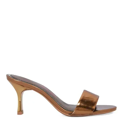 Mule Metalizado Bronze Salto Médio