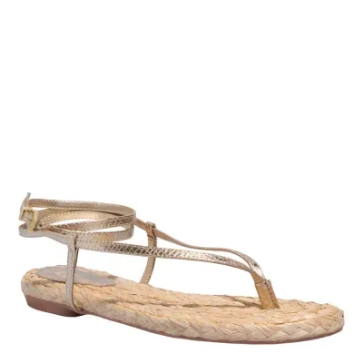 Rasteira Espadrille Metalizada Dourada