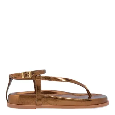 Papete Thong Crinkle Bronze Metalizado