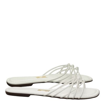 Rasteira Santorine Tiras Branca