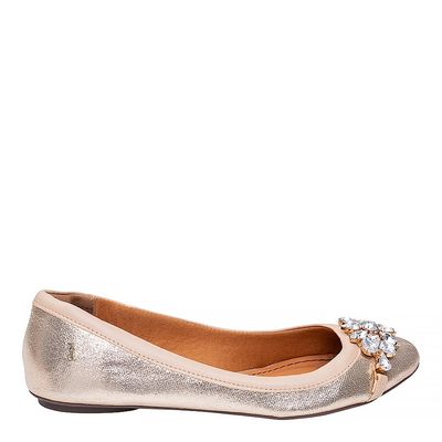 Sapatilha Pedraria Shine Dourado
