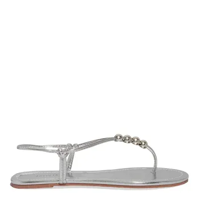 Rasteira Slim Metalizada Prata Brilho