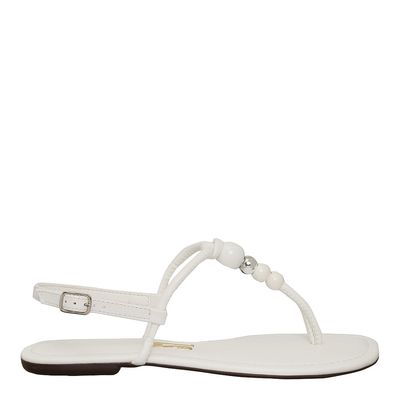 Rasteira Santorine Bico Quadrado Branca
