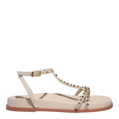 Sandália Papete Napa Off White Spikes