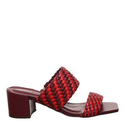 Mule Santorine Trançado Vermelho e Vinho