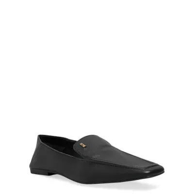 Mocassim Couro Nobre Soft Preto Bico Quadrado