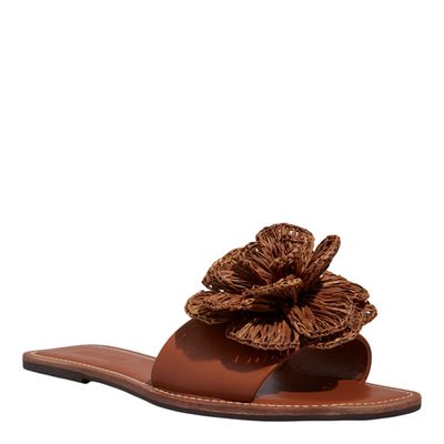 Rasteira Rafia Caramelo