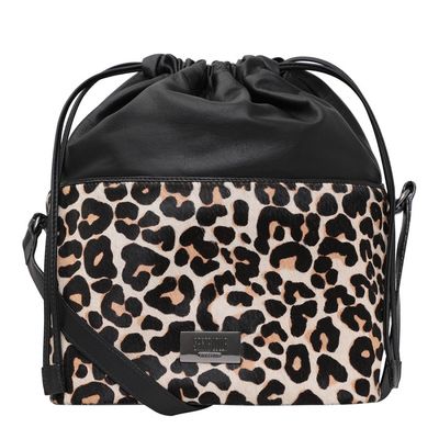 Bolsa Couro Saco Média Animal Print