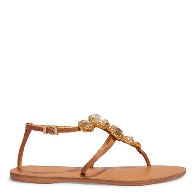 Rasteira couro confort doce de leite