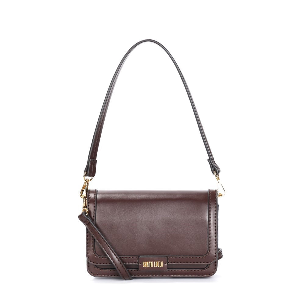 スマイル Bolsa Pequena Soft Preta Alça Dupla - Santa Lolla