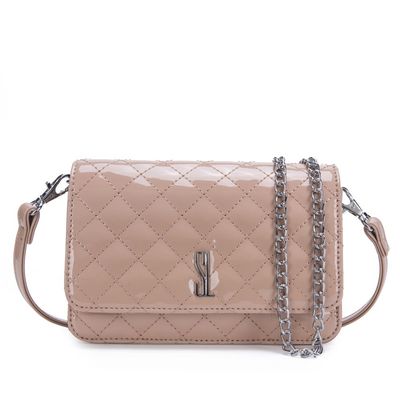 Bolsa Pequena Envernizada Bege