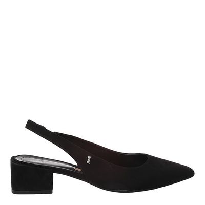 Scarpin Acamurçado Salto Baixo Preto